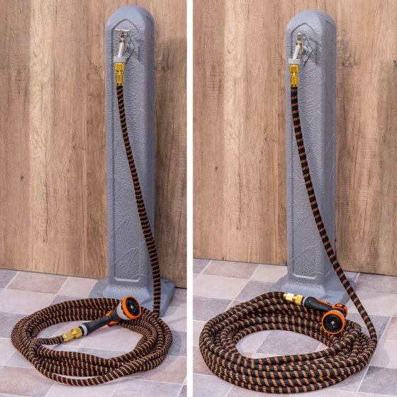 Tuyau d'arrosage extensible avec raccords rapides